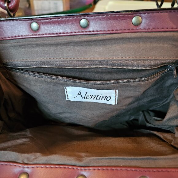 Vintage Alentino NAS BAG 80s 90s Faux Leather Patchwork Womans Hand Bag Purse - Picture 3 of 5